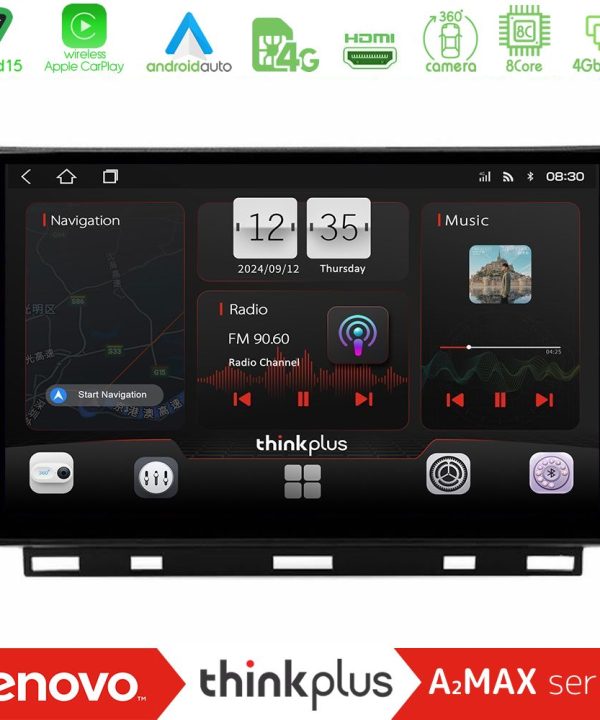 Kimpiris - Lenovo Thinkplus A2MAX Series 8Core Android15 4+64GB  Renault Clio 5 2020-2024 Navigation Multimedia Tablet 9"