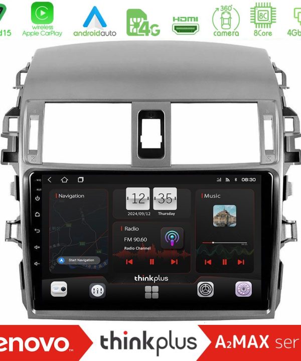 Kimpiris - Lenovo Thinkplus A2MAX Series 8Core Android15 4+64GB  Toyota Corolla 2008-2010 Navigation Multimedia Tablet 9"