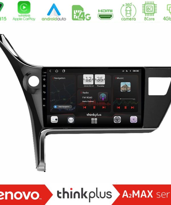 Kimpiris - Lenovo Thinkplus A2MAX Series 8Core Android15 4+64GB  Toyota Corolla 2017-2018 Navigation Multimedia Tablet 10"