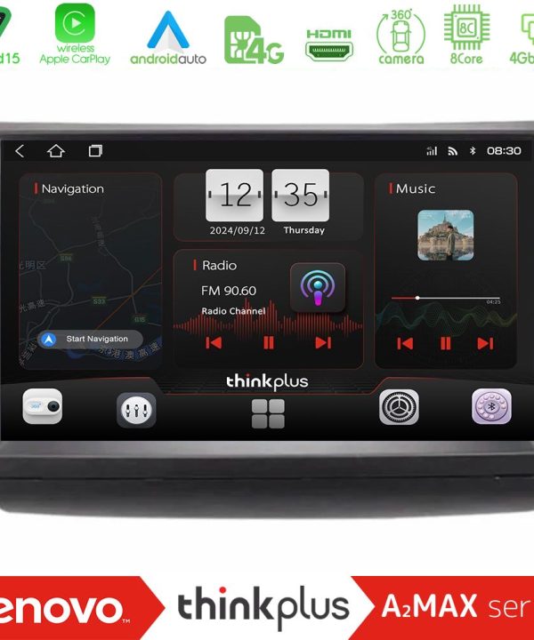Kimpiris - Lenovo Thinkplus A2MAX Series 8Core Android15 4+64GB  Toyota Prius 2004-2009 Navigation Multimedia Tablet 9"