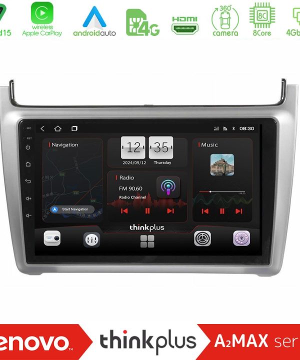 Kimpiris - Lenovo Thinkplus A2MAX Series 8Core Android15 4+64GB  Vw Polo 2014-2017 Navigation Multimedia Tablet 9"   (Silver)