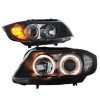 Kimpiris - Μπροστινά Φανάρια Set Για Bmw 3 E90 / E91 05-08 Angel Eyes & Led Φλας  Μαύρα H7/H7 Depo