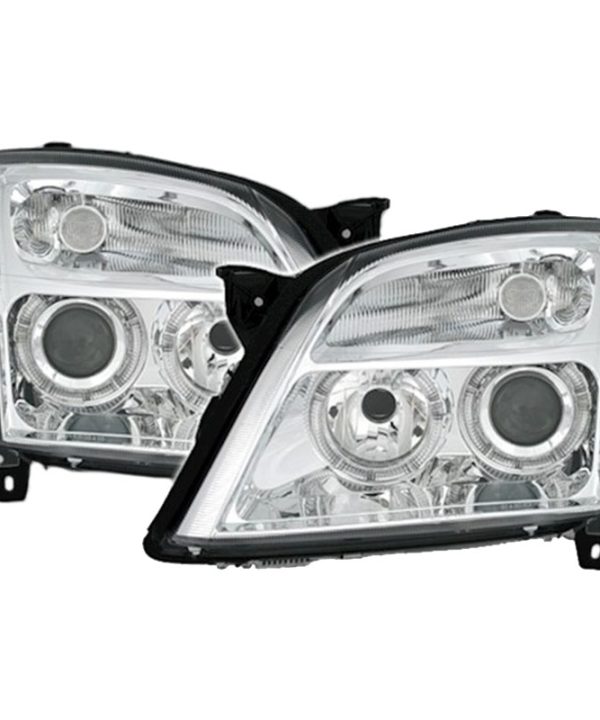 Alternative view of Μπροστινά Φανάρια Set Για Opel Vectra C 02-05 Angel Eyes Χρωμίου H7/H7 Depo