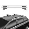 Kimpiris - Μπάρες Οροφής Αλουμινίου Universal Menabo Tiger XL 132cm Railing System Σετ Με Πόδια Και Κλειδαριά Ασημί 2 Τεμάχια