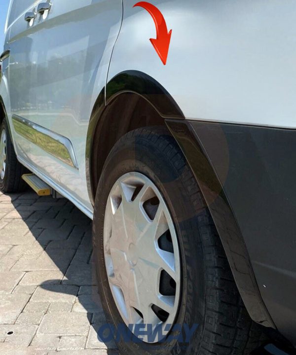 Wheel Arch Trims compatible with FORD Transit Custom MK1 2012-2018 (Gloss Black) with ABE TÜV