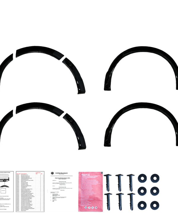 Wheel Arch Trims compatible with VW VOLKSWAGEN Transporter T6 2015-2019 (Gloss Black) with ABE TÜV