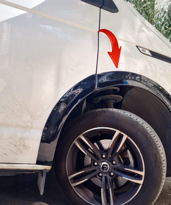 Wheel Arch Trims compatible with VW VOLKSWAGEN Transporter T6.1 2019-2021 (Gloss Black) with ABE TÜV