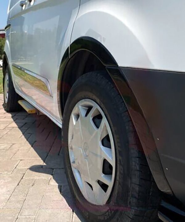 Wheel Arch Trims compatible with FORD Transit Custom MK1 Facelift 2018-2022 (Gloss Black) with ABE TÜV