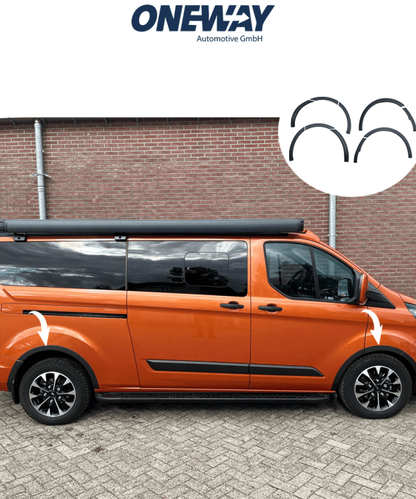 Wheel Arch Trims compatible with FORD Transit Custom MK1 Facelift 2018-2022 with ABE TÜV