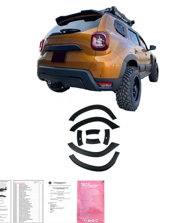 Wheel Arch Trims compatible with DACIA Duster Series 2 2018+ Parkassist with ABE TÜV