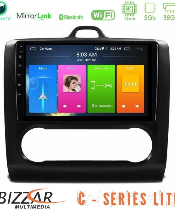 Kimpiris - Bizzar C Series Lite 4Core Android14 2+32GB Ford Focus Auto AC Navigation Multimedia Tablet 9"