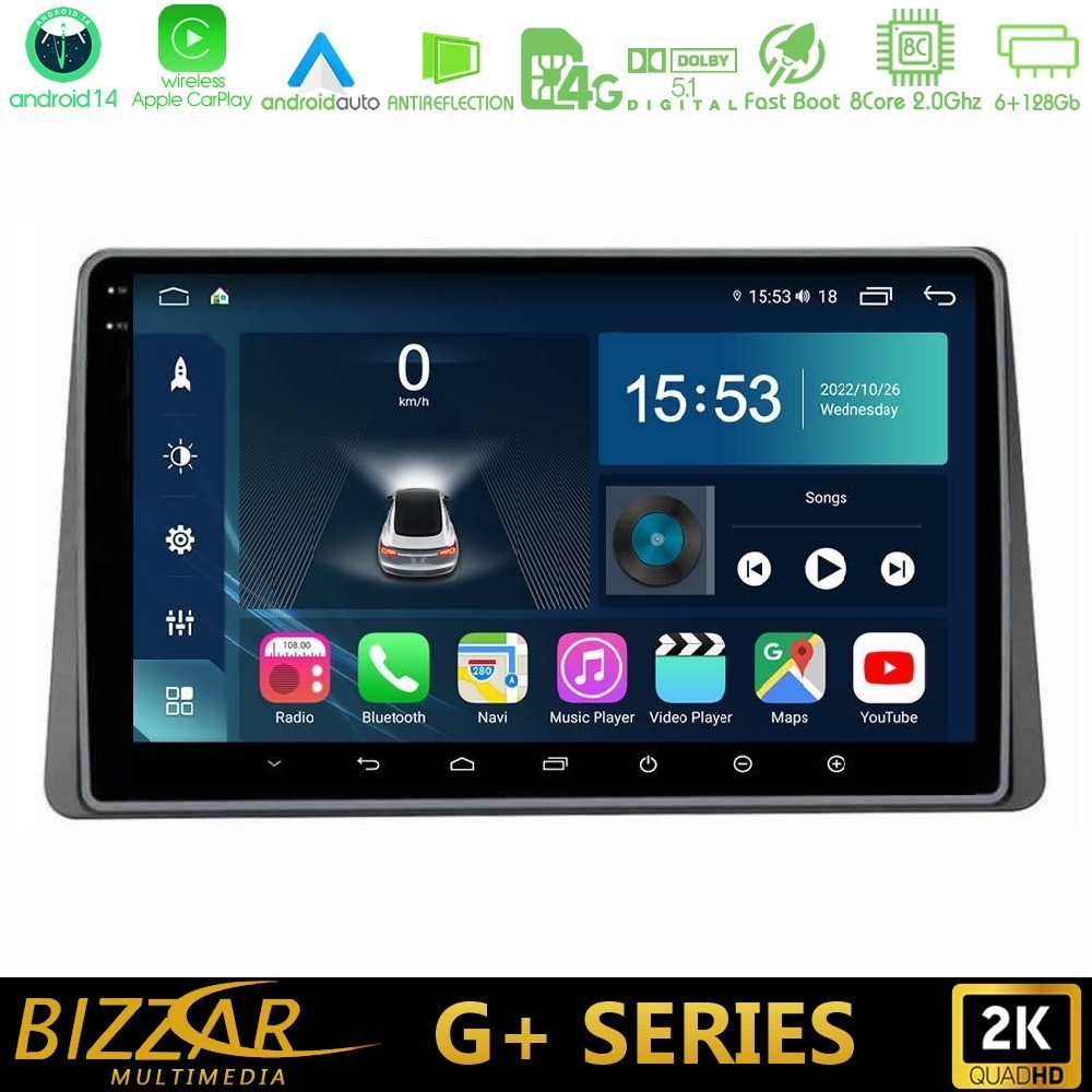 Kimpiris - Bizzar G+ Series Dacia Duster 2022-2024 8core Android14 6+128GB Navigation Multimedia Tablet 9"