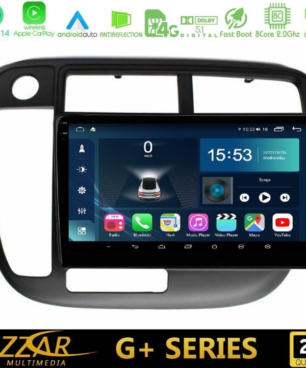 Kimpiris - Bizzar G+ Series Honda Civic 1995-2001 8core Android14 6+128GB Navigation Multimedia Tablet 9"