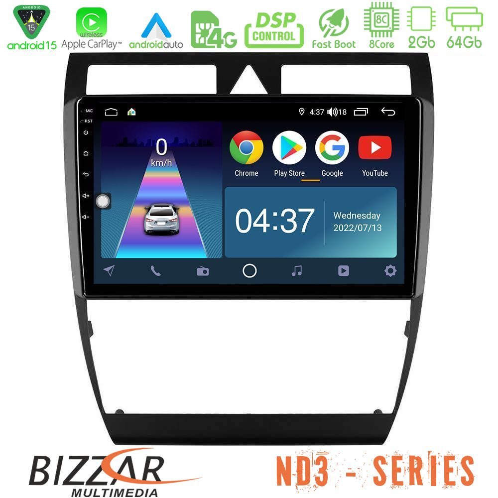Kimpiris - Bizzar ND3 Series 8Core Android15 2+64GB Audi A6 (C5) 1997-2004 Navigation Multimedia Tablet 9"