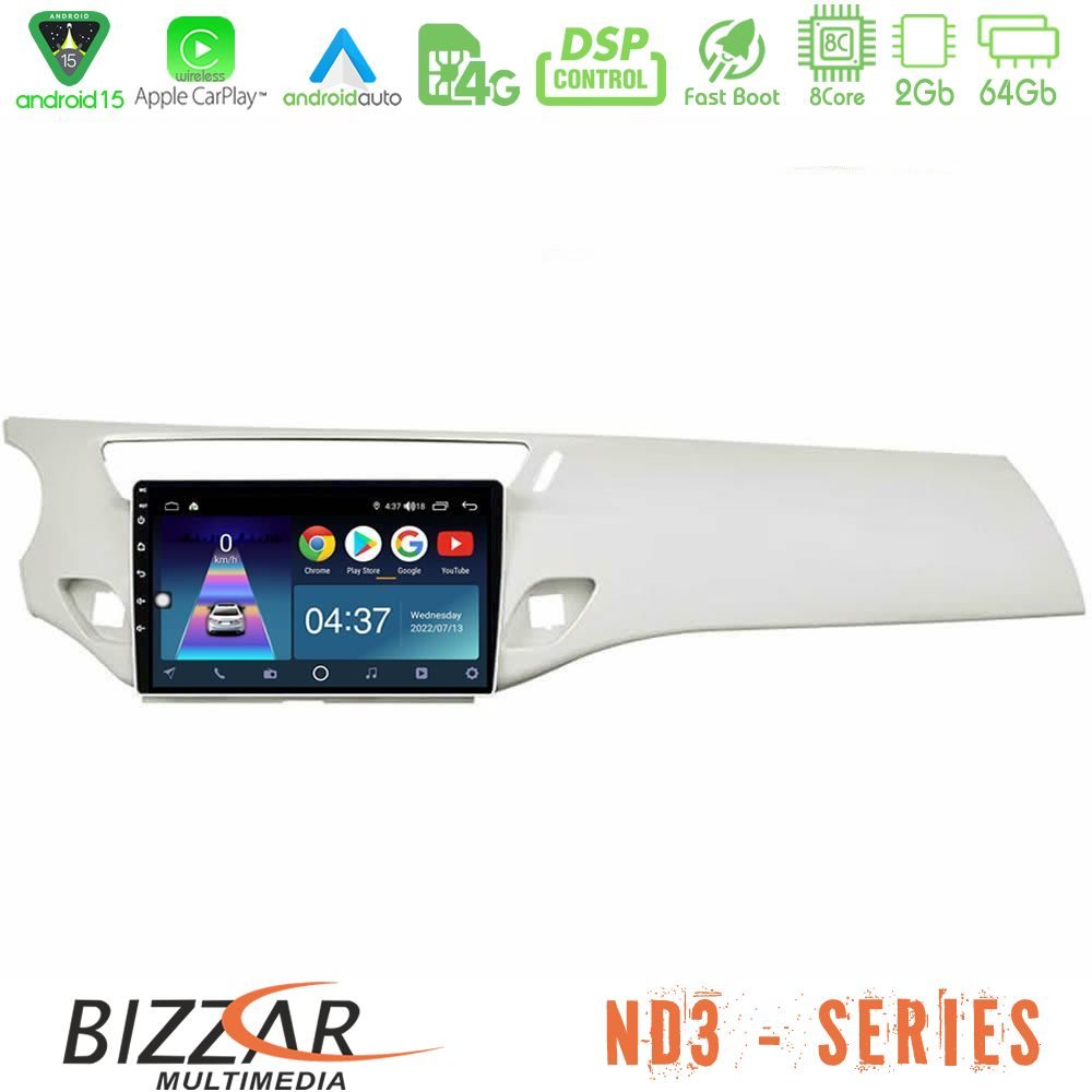 Kimpiris - Bizzar ND3 Series 8Core Android15 2+64GB Citroen C3 2009-2016 Navigation Multimedia Tablet 9" (Άσπρο)