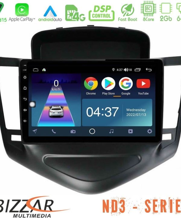 Kimpiris - Bizzar ND3 Series 8Core Android15 2+64GB     Chevrolet Cruze 2009-2012 Navigation Multimedia Tablet 9"    (Μαύρο)