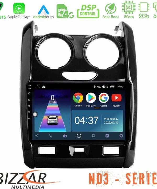 Kimpiris - Bizzar ND3 Series 8Core Android15 2+64GB  Dacia Duster 2014-2018 Navigation Multimedia Tablet 9"