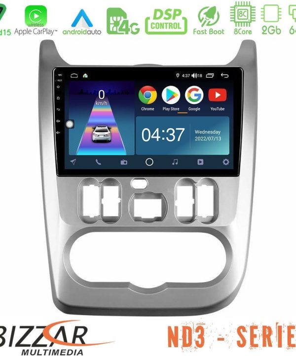 Kimpiris - Bizzar ND3 Series 8Core Android15 2+64GB  Dacia Duster/Sandero/Logan Navigation Multimedia Tablet 9"