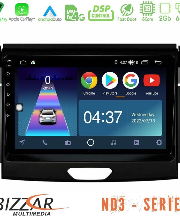 Kimpiris - Bizzar ND3 Series 8Core Android15 2+64GB  Ford Ranger 2017-2022 Navigation Multimedia Tablet 9"