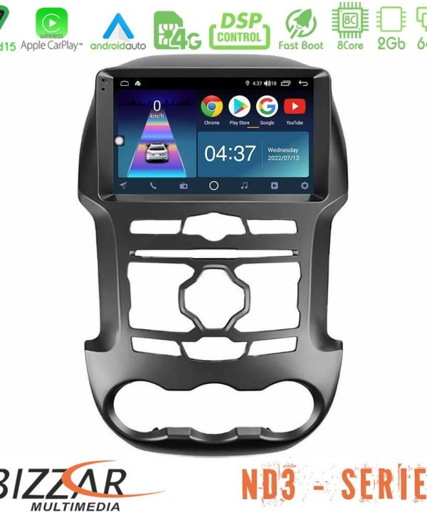 Kimpiris - Bizzar ND3 Series 8Core Android15 2+64GB  Ford Ranger 2012-2016 Navigation Multimedia Tablet 9"