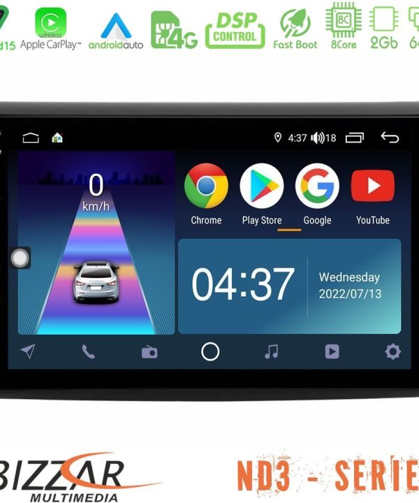 Kimpiris - Bizzar ND3 Series 8Core Android15 2+64GB  Fiat Bravo Navigation Multimedia Tablet 9"