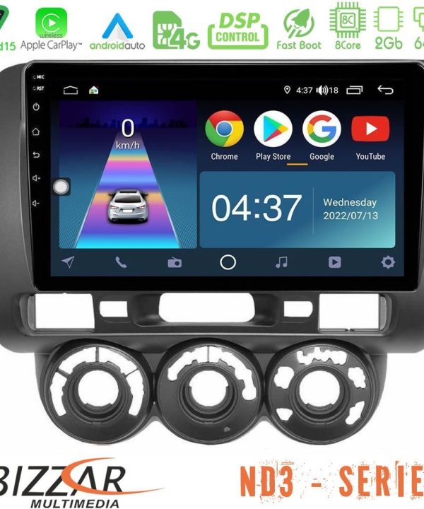 Kimpiris - Bizzar ND3 Series 8Core Android15 2+64GB  Honda Jazz 2002-2008 (Manual A/C) Navigation Multimedia Tablet 9"