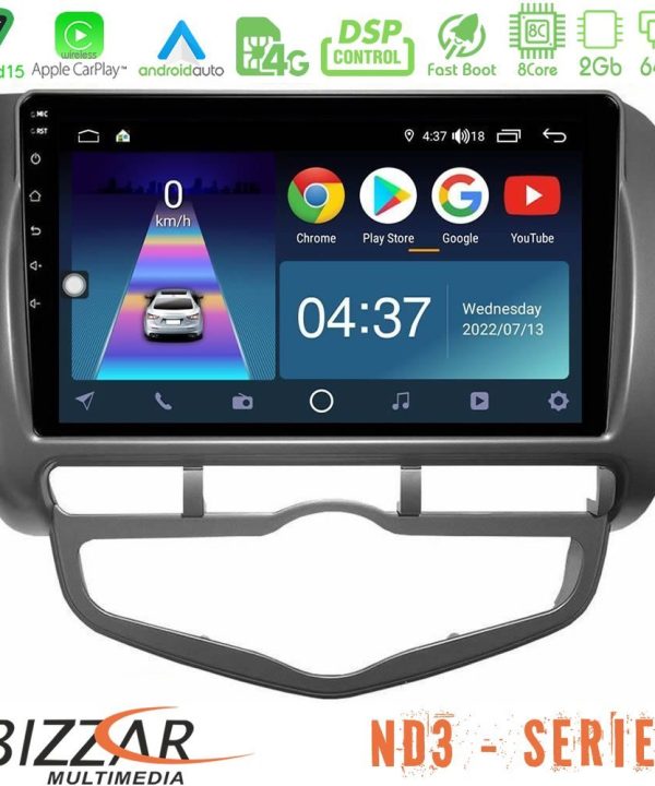 Kimpiris - Bizzar ND3 Series 8Core Android15 2+64GB  Honda Jazz 2002-2008 (Auto A/C) Navigation Multimedia Tablet 9"