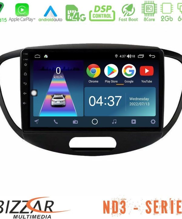 Kimpiris - Bizzar ND3 Series 8Core Android15 2+64GB  Hyundai i10 2008-2014 Navigation Multimedia Tablet 9"