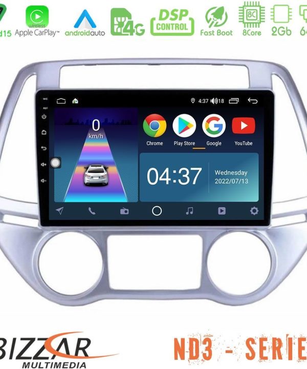 Kimpiris - Bizzar ND3 Series 8Core Android15 2+64GB  Hyundai i20 2012-2014 Navigation Multimedia Tablet 9"