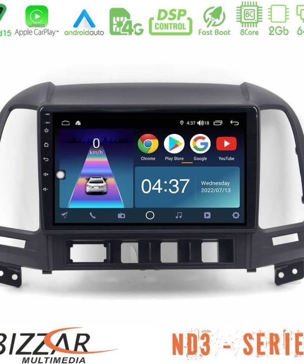 Kimpiris - Bizzar ND3 Series 8Core Android15 2+64GB Hyundai Santa Fe 2006-2013 Navigation Multimedia Tablet 10"