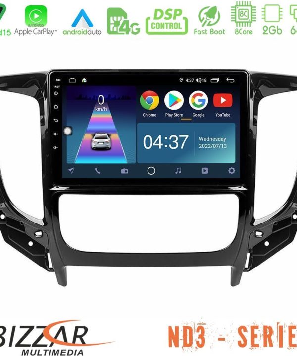 Kimpiris - Bizzar ND3 Series 8Core Android15 2+64GB  Mitsubishi L200 2016-> amp; Fiat Fullback (Auto A/C) Navigation Multimedia Tablet 9"