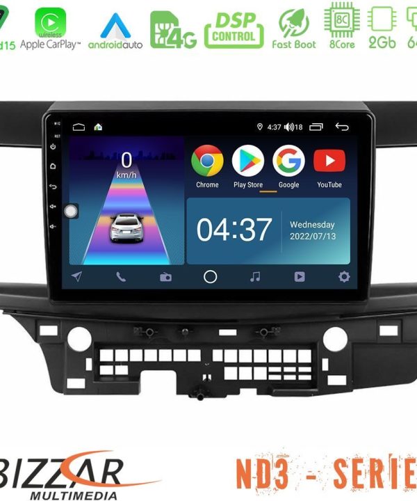 Kimpiris - Bizzar ND3 Series 8Core Android15 2+64GB  Mitsubishi Lancer 2008 – 2015 Navigation Multimedia Tablet 10"