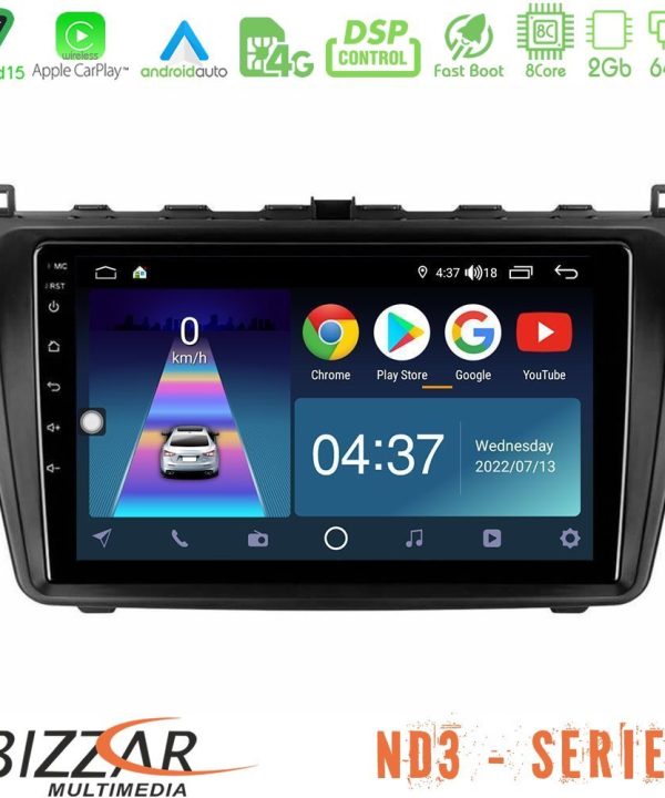 Kimpiris - Bizzar ND3 Series 8Core Android15 2+64GB  Mazda 6 2008-2012 Navigation Multimedia Tablet 9"