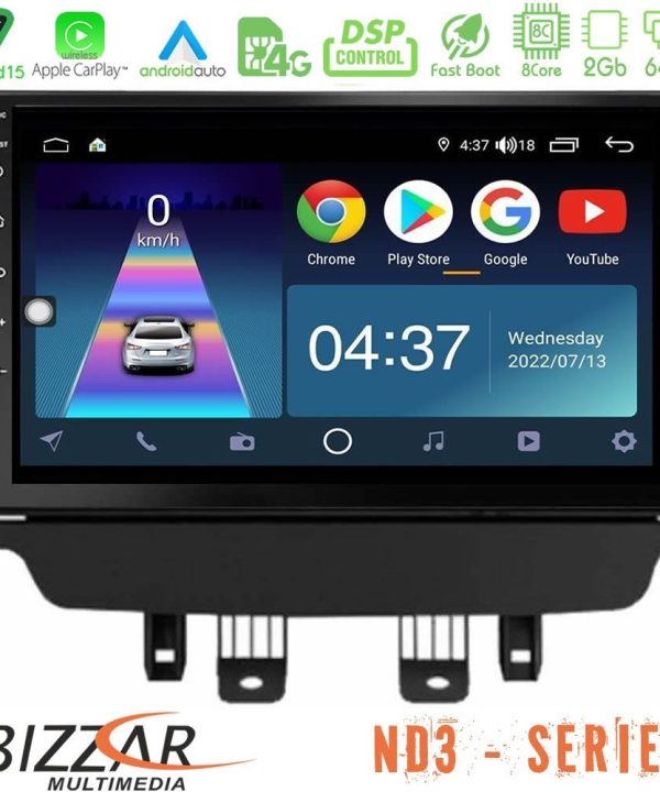 Kimpiris - Bizzar ND3 Series 8Core Android15 2+64GB  Mazda 2 2014-2021 Navigation Multimedia Tablet 9"