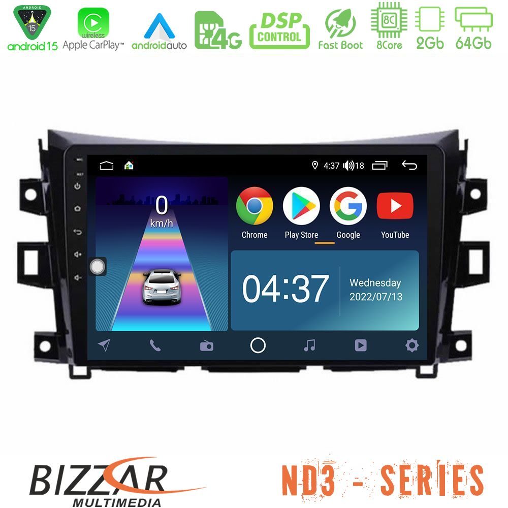 Kimpiris - Bizzar ND3 Series 8Core Android15 2+64GB Nissan Navara NP300 Navigation Multimedia Tablet 9"