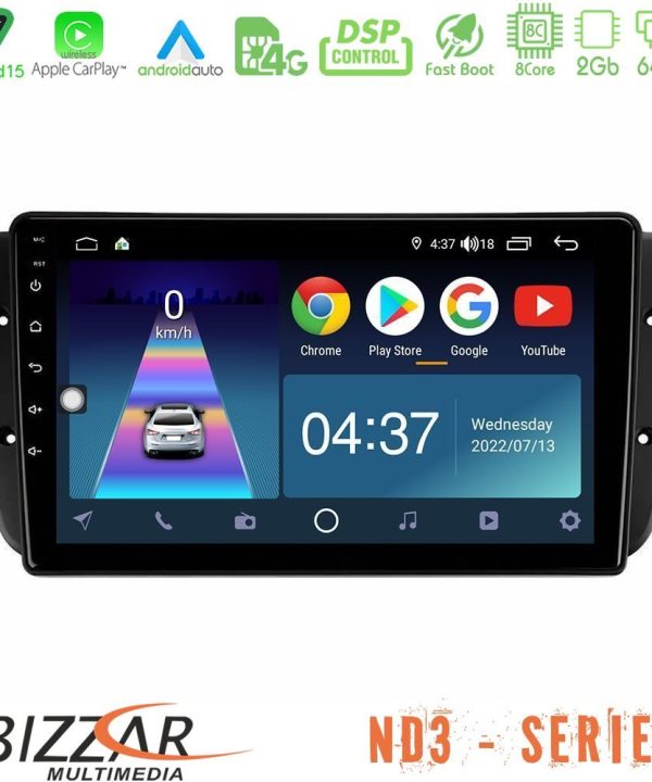 Kimpiris - Bizzar ND3 Series 8Core Android15 2+64GB  Seat Ibiza 2008-2012 Navigation Multimedia Tablet 9"