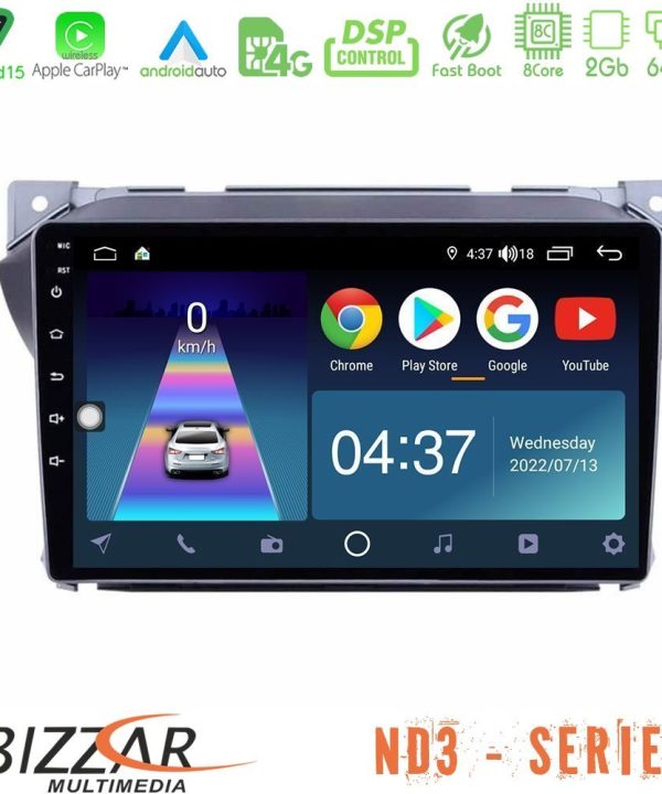 Kimpiris - Bizzar ND3 Series 8Core Android15 2+64GB  Suzuki Alto amp; Nissan Pixo Navigation Multimedia Tablet 9"