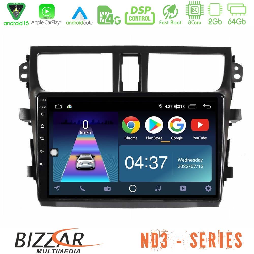 Kimpiris - Bizzar ND3 Series 8Core Android15 2+64GB Suzuki Celerio 2014-2020 Navigation Multimedia Tablet 9"