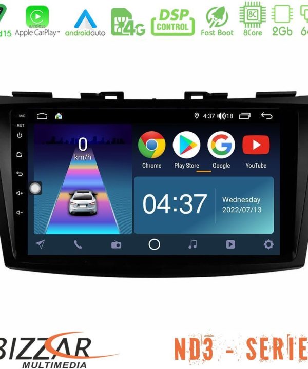 Kimpiris - Bizzar ND3 Series 8Core Android15 2+64GB  Suzuki Swift 2011-2016 Navigation Multimedia Tablet 9"