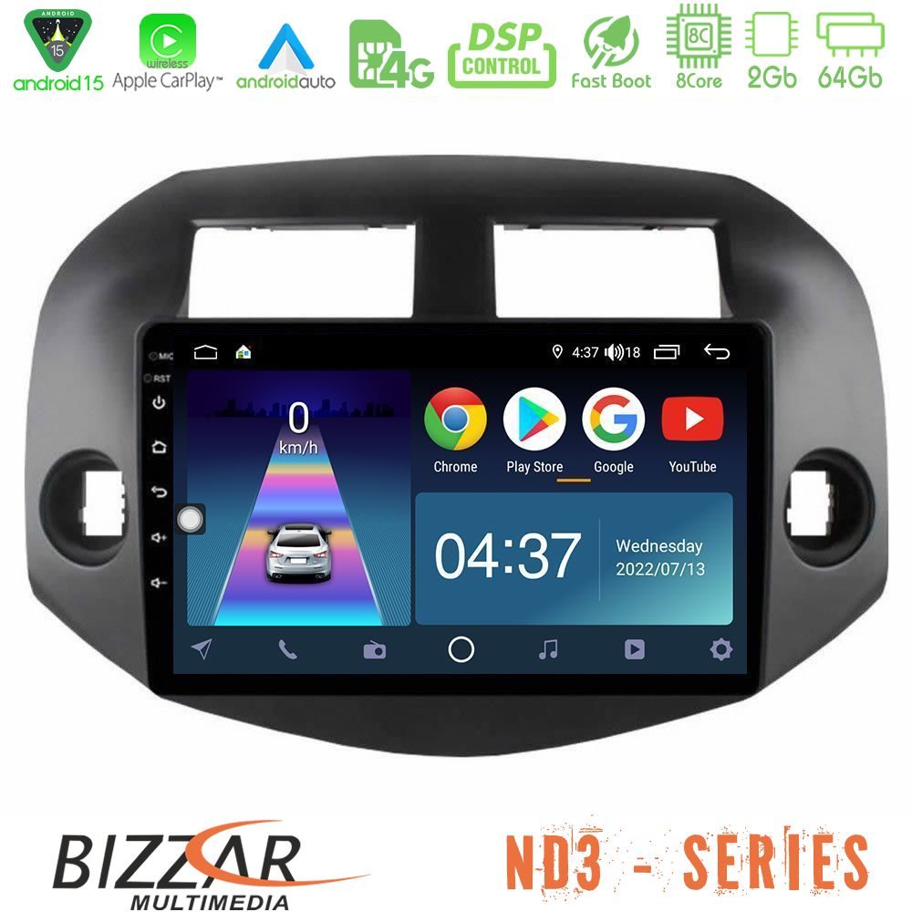 Kimpiris - Bizzar ND3 Series 8Core Android15 2+64GB Toyota Rav4 2006-2012 Navigation Multimedia Tablet 10"