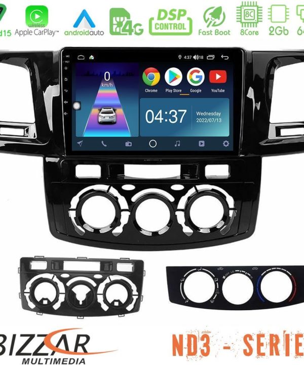 Kimpiris - Bizzar ND3 Series 8Core Android15 2+64GB  Toyota Hilux 2007-2016 Navigation Multimedia Tablet 9"