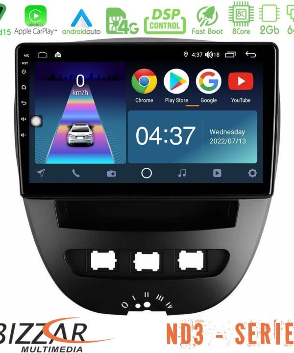 Kimpiris - Bizzar ND3 Series 8Core Android15 2+64GB  Toyota Aygo/Citroen C1/Peugeot 107 Navigation Multimedia Tablet 10"