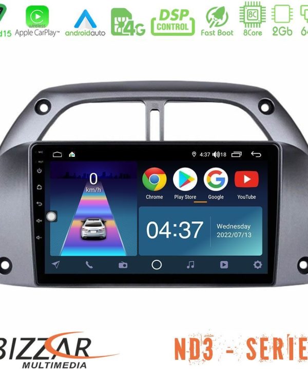 Kimpiris - Bizzar ND3 Series 8Core Android15 2+64GB  Toyota RAV4 2001 - 2006 Navigation Multimedia Tablet 9"