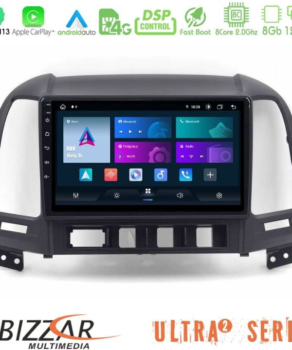 Kimpiris - Bizzar Ultra Series Hyundai Santa Fe 2006-2013 8core Android13 8+128GB Navigation Multimedia Tablet 10"