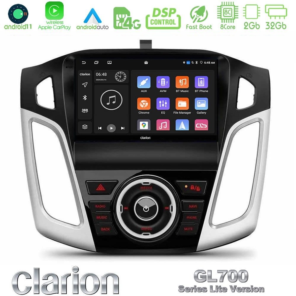 Kimpiris - Clarion GL700 Lite Series 8Core Android11 2+32GB Ford Focus 2012-2018 Navigation Multimedia Tablet 9" Με Carplay & Android Auto