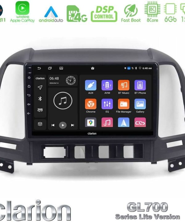 Kimpiris - Clarion GL700 Lite Series 8Core Android11 6+128GB Hyundai Santa Fe 2006-2013 Navigation Multimedia Tablet 9" Με Carplay & Android Auto