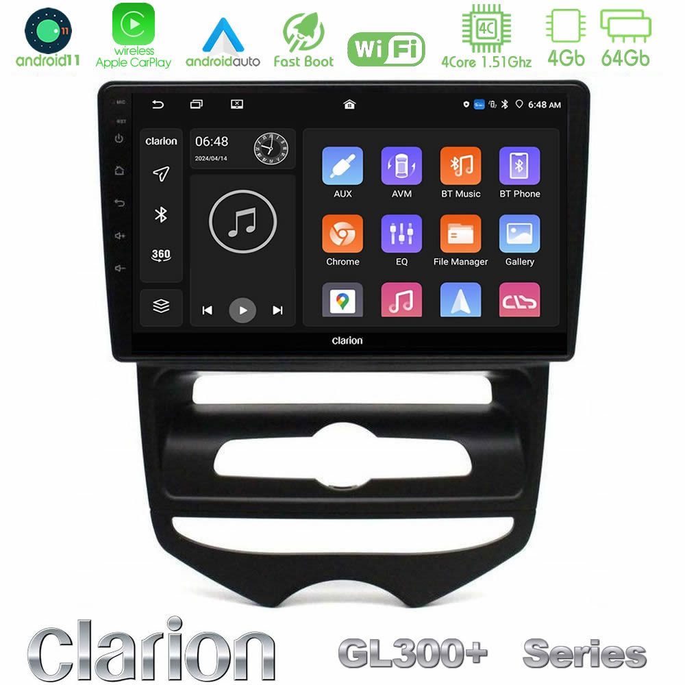 Kimpiris - Clarion GL300+ Series 4Core Android11 4+64GB Hyundai ix20 2010-2020 (MANUAL A/C) Navigation Multimedia Tablet 10"