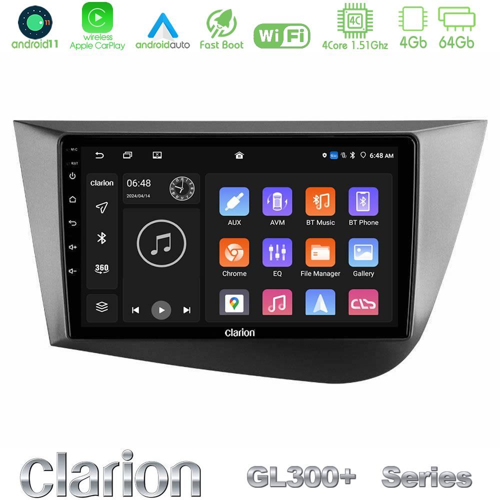 Clarion GL300+ Series 4Core Android ClarionOS 4+64GB Seat Leon ...