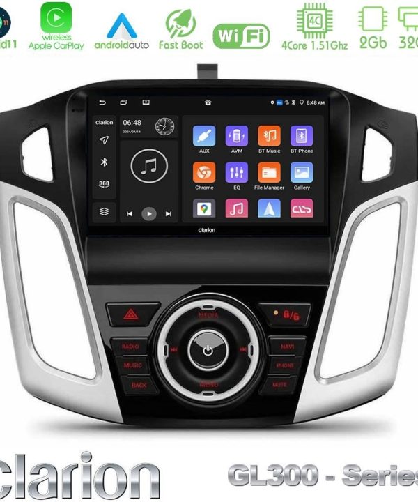 Kimpiris - Clarion GL300 Series 4Core Android11 2+32GB Ford Focus 2012-2018 Navigation Multimedia Tablet 9" Με Carplay & Android Auto