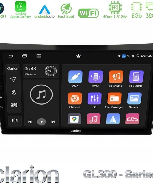 Kimpiris - Clarion GL300 Series 4Core Android11 2+32GB Ssangyong Rexton 2002-2006 Navigation Multimedia Tablet 9" Με Carplay & Android Auto